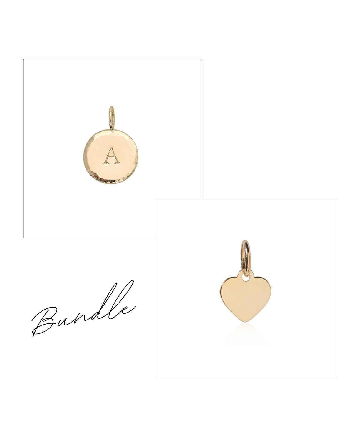 Mini Heart Tag &amp; Halo Pendants Set