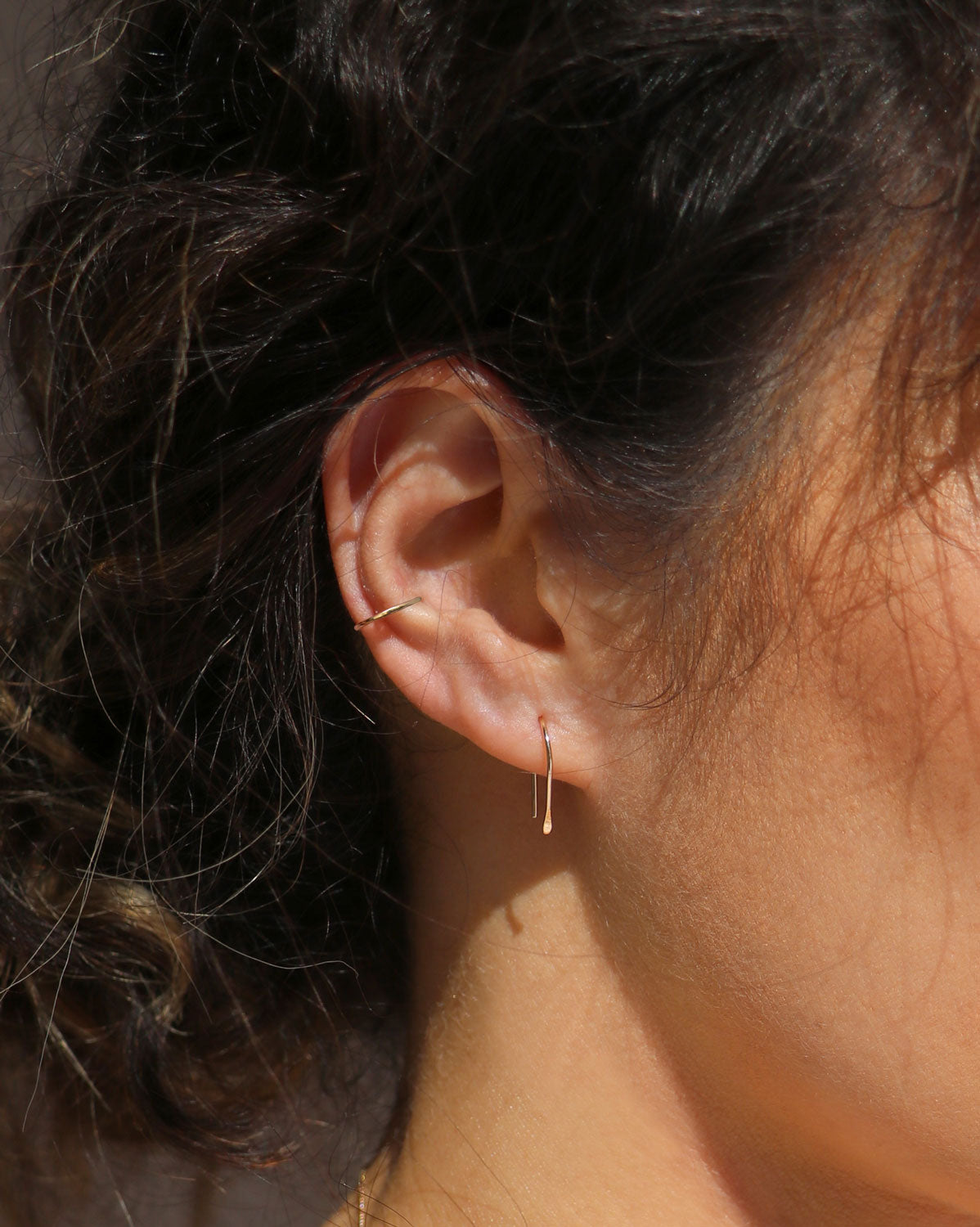 Arc Earrings &amp; Fine Ear Cuff Set