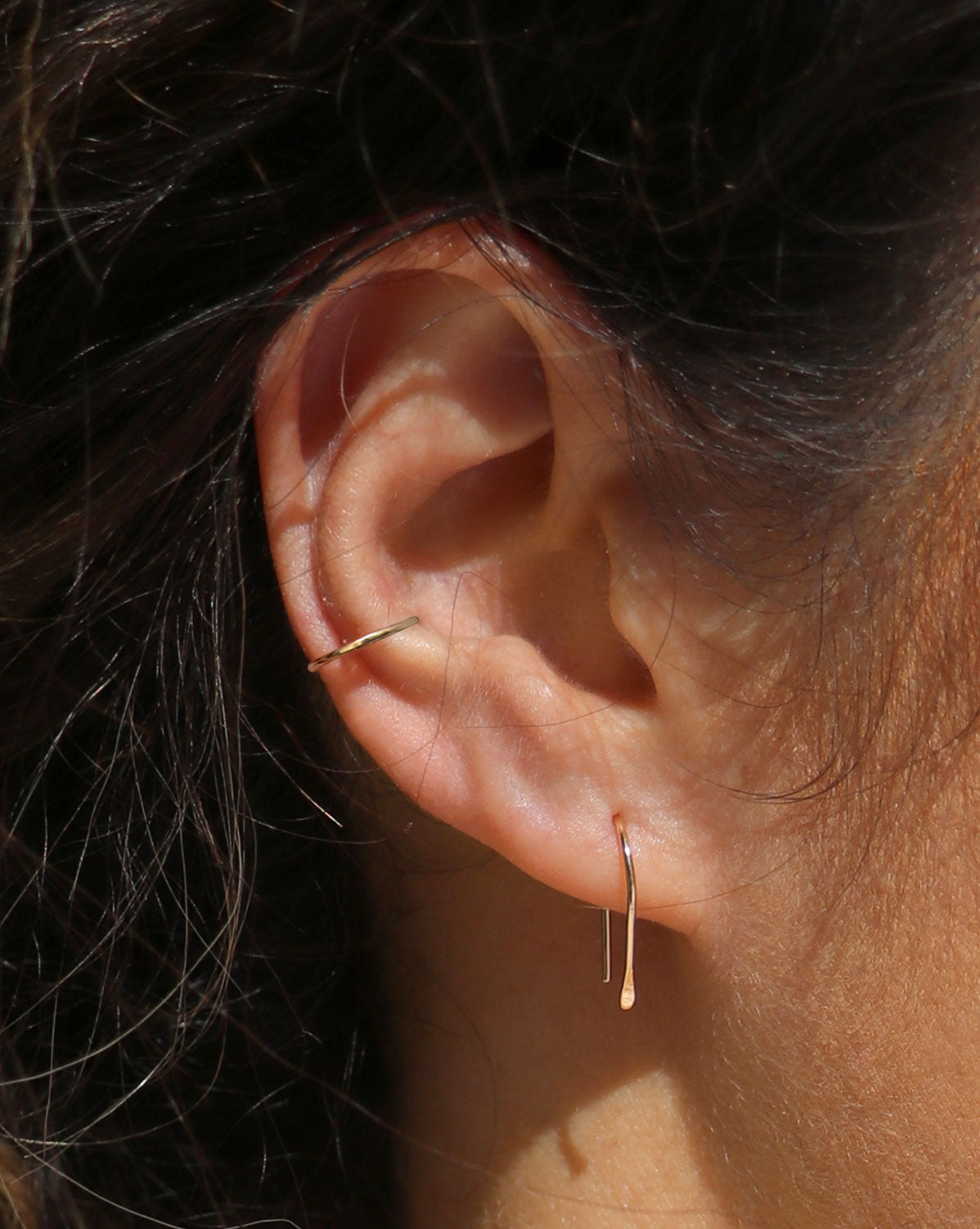 Arc Earrings &amp; Fine Ear Cuff Set