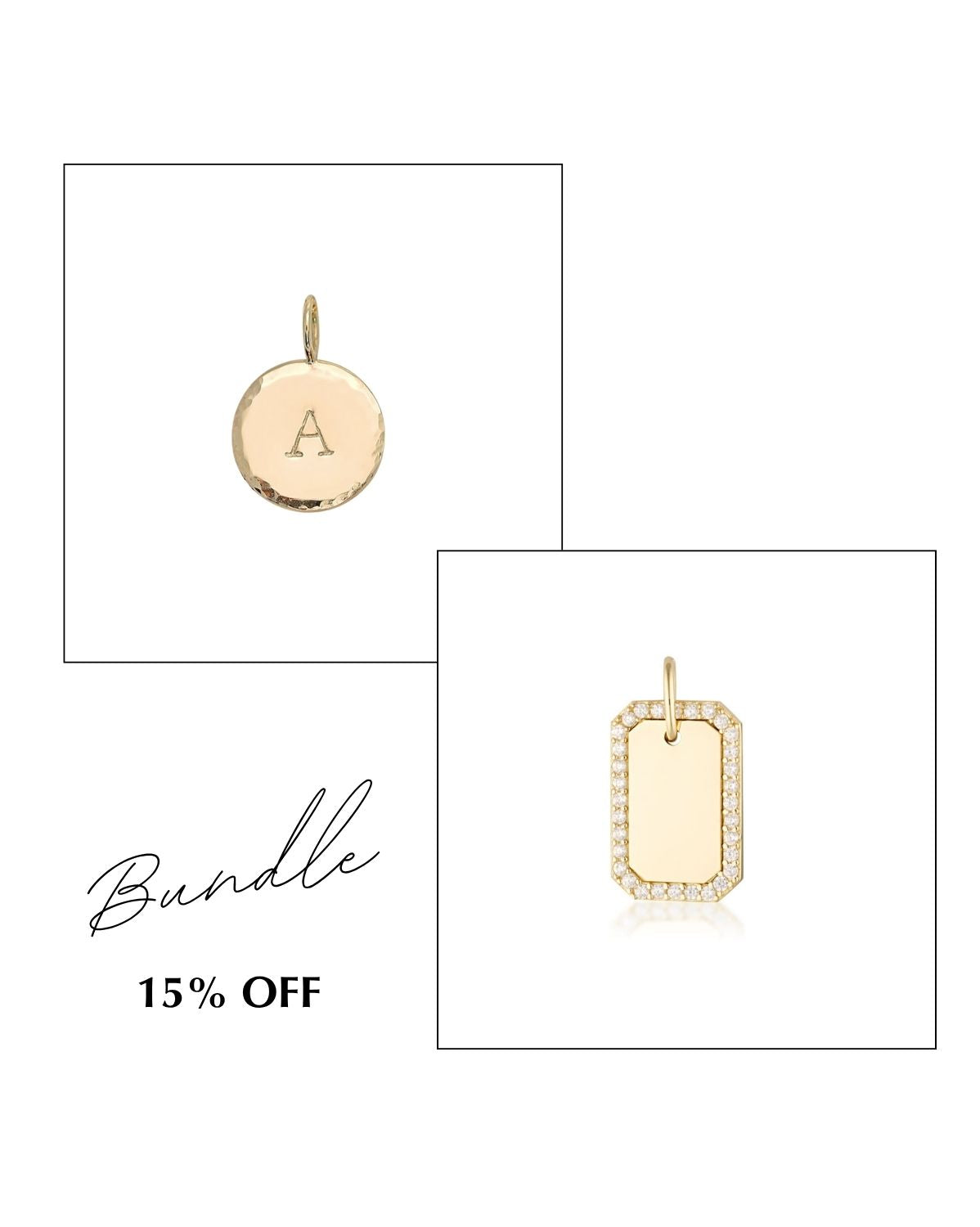 Crystal Tag & Halo Pendants Set