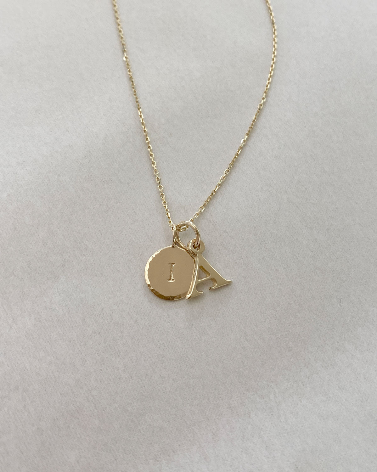 Halo &amp; Block Letter Pendants Set